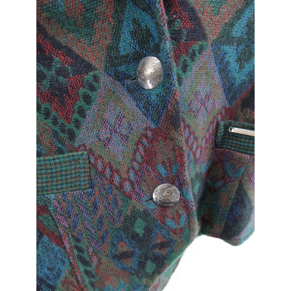 VINTAGE Geiger Blazer 38 Wool Geometric Southwestern Aztec Large - Picture 3 of 16